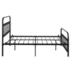 Single-Layer Iron Bed Frame with Shell Decoration Black