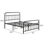 Single-Layer Iron Bed Frame with Shell Decoration Black