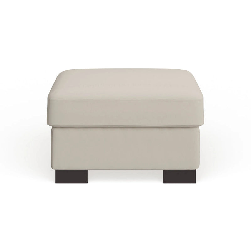 Lionel White Cotton Fabric Down-Filled Ottoman by iNSPIRE Q Artisan