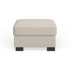 Lionel White Cotton Fabric Down-Filled Ottoman by iNSPIRE Q Artisan