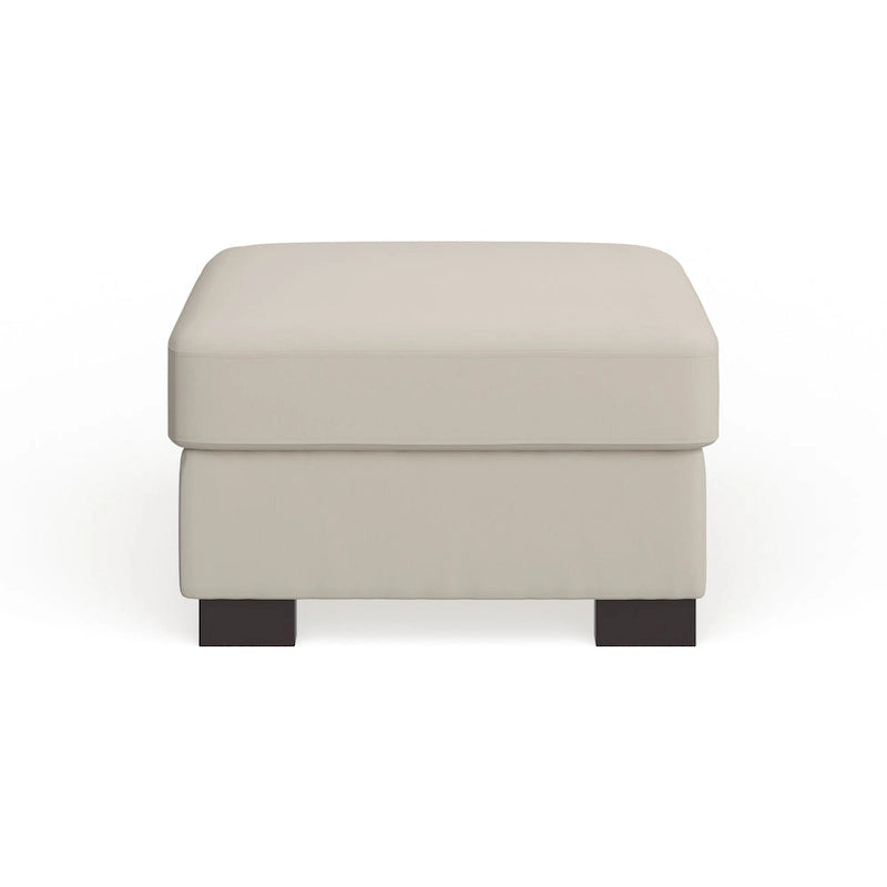 Lionel White Cotton Fabric Down-Filled Ottoman by iNSPIRE Q Artisan