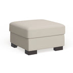 Lionel White Cotton Fabric Down-Filled Ottoman by iNSPIRE Q Artisan