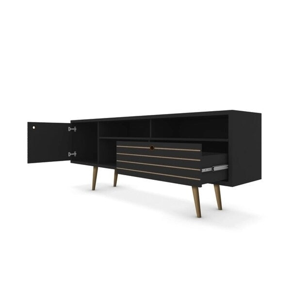 Liberty 70.86 In. Mid Century Modern 4 Shelf TV Stand