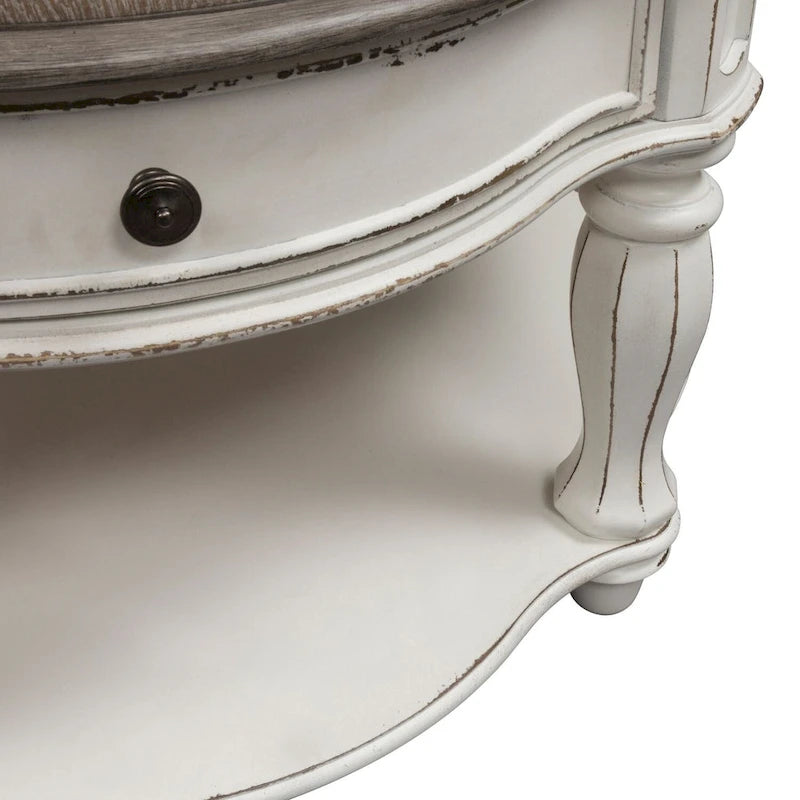 Magnolia Manor Antique White Round Cocktail Table