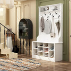 Coat Rack and Storage Bench Hall Tree with Shoe Rack for Entryway