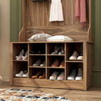 Coat Rack and Storage Bench Hall Tree with Shoe Rack for Entryway