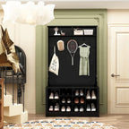 Coat Rack and Storage Bench Hall Tree with Shoe Rack for Entryway
