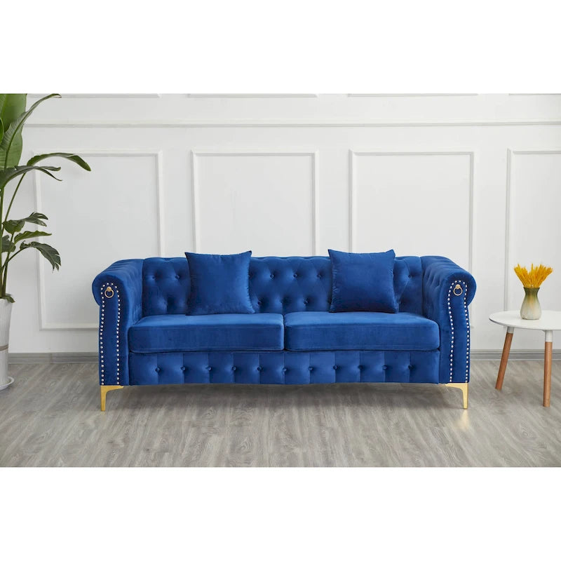 35D x 85W x 30.3H Velvet Chesterfield Button-tufted Sofa