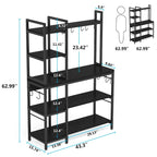 43 inch Kitchen Bakers Rack with Microwave Stand 5-Tier Kitchen Utility Storage Shelf Rack and10 Hooks for Kitchen Living Room
