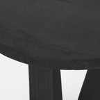 Mattius Black Solid Wood Round Accent Table - 18L x 18W x 22H