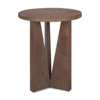 Mattius Black Solid Wood Round Accent Table - 18L x 18W x 22H