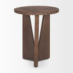 Mattius Black Solid Wood Round Accent Table - 18L x 18W x 22H