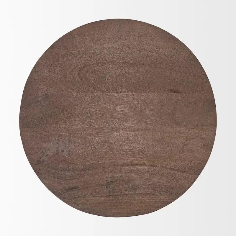 Mattius Black Solid Wood Round Accent Table - 18L x 18W x 22H