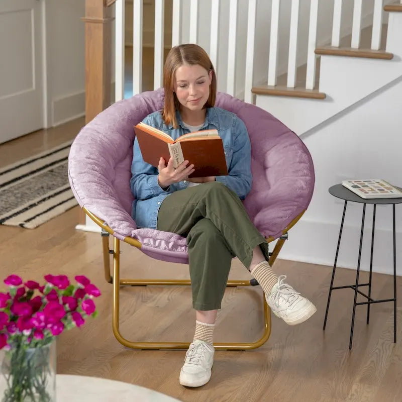 Folding XL Saucer Chair for Dorm or Bedroom