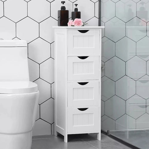 4-Drawer Slim Bathroom Storage Cabinet