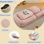 Convertible Flip Chair, Floor Lazy Sofa, Folding Upholstered Couch Bed with Adjustable Backrest