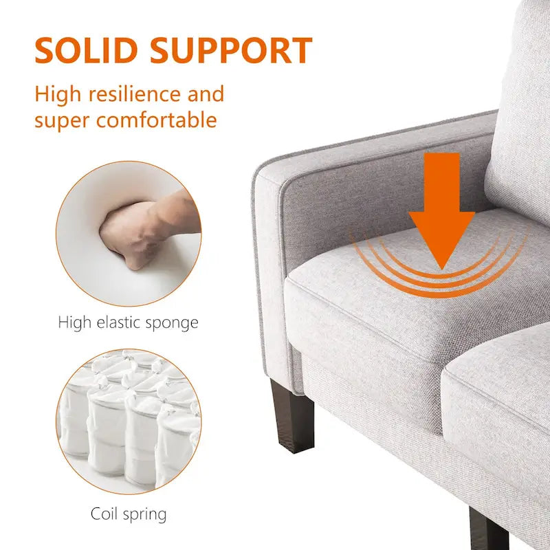 Modern Living Room Furniture Sofa in Beige Fabric