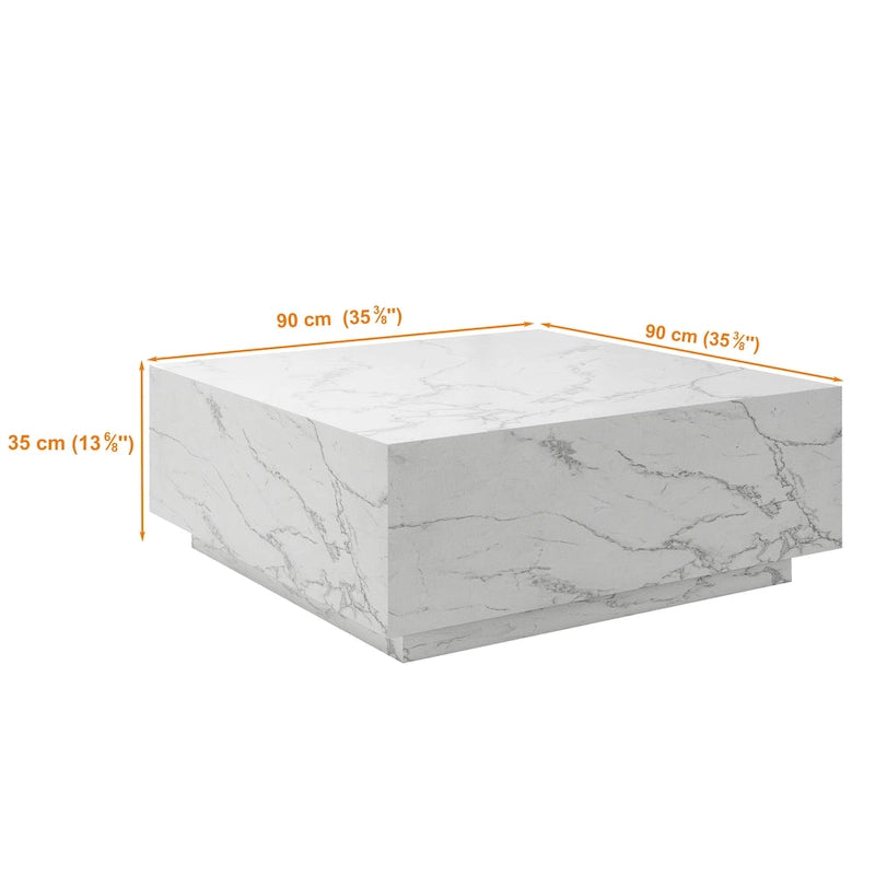 Faux Marble Square Coffee Table