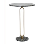 A&B Home Alexus Oval Steam Marble Table - Black/Gold
