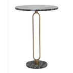 A&B Home Alexus Oval Steam Marble Table - Black/Gold