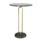 A&B Home Alexus Oval Steam Marble Table - Black/Gold