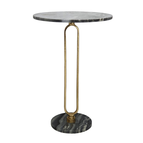 A&B Home Alexus Oval Steam Marble Table - Black/Gold