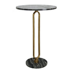 A&B Home Alexus Oval Steam Marble Table - Black/Gold