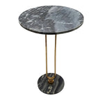 A&B Home Alexus Oval Steam Marble Table - Black/Gold