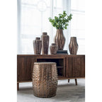 Weathered Style Ceramic Garden Stool - 18 - Bronze