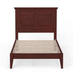 Solid Oak Platform Bed with Tapered Legs and Headboard