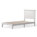 Solid Oak Platform Bed with Tapered Legs and Headboard