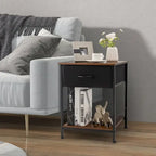 Costway 2 PCS 2-tier Nightstand Bedside End Sofa Table with Drawer - 16 x 16 x 21 (L x W x H)