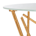 SAFAVIEH Treasures Lawanda Gold/ Blue-White Top Accent Table - 18 W x 18 L x 22.5 H - 18Wx18Dx23H