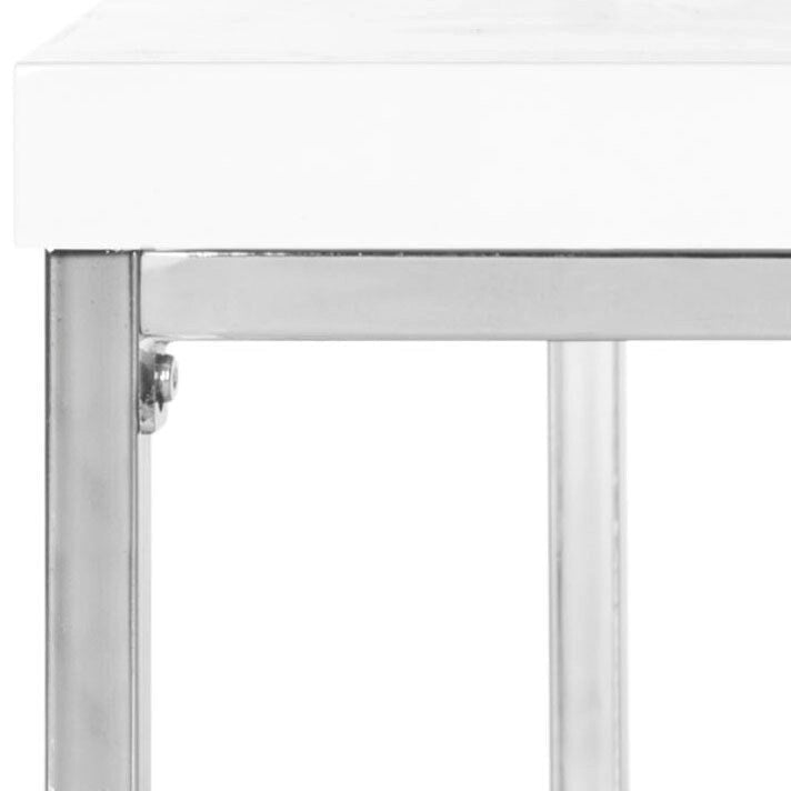 SAFAVIEH Bettylou White/Chrome High Gloss Coffee Table - 35.4 W x 35.4 D x 15.7 H - 35Wx35Dx16H
