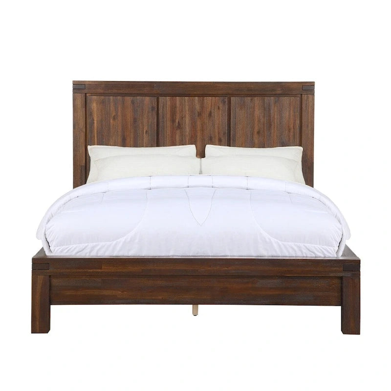 Meadow Solid Wood Platform Bed in Brick Brown