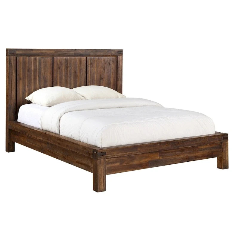 Meadow Solid Wood Platform Bed in Brick Brown