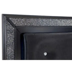 Fey Black LED Faux Leather Upholstered Tufted Bed