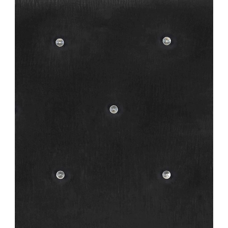 Fey Black LED Faux Leather Upholstered Tufted Bed