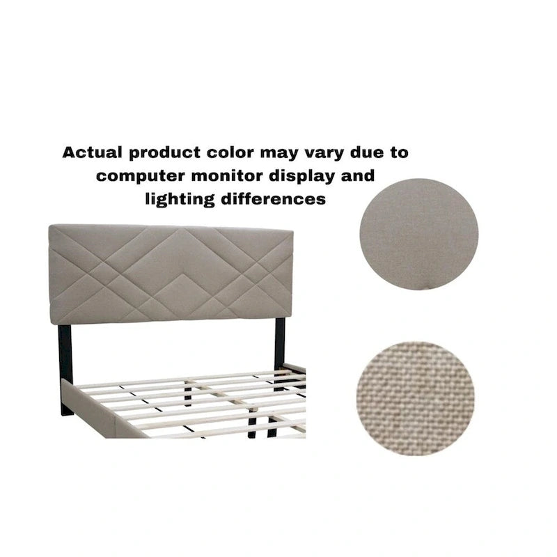 Queen Size Adjustable Upholstered Bed Frame Stain Resistant Cleans Up