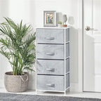 Tall Dresser Storage Tower Stand with 4 Removable Fabric Drawers