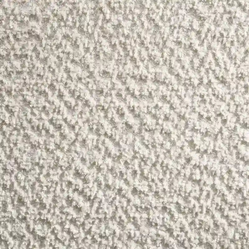 Rey Queen Size Canopy Bed, Padded Headboard, 4 Post Frame, Ivory Upholstery