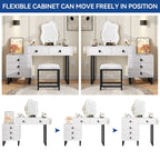 Moasis Expandable Cloud Vanity With Built-in Socket and Lighted Mirror - 49.90 H X 51.10 W X 15.70 D