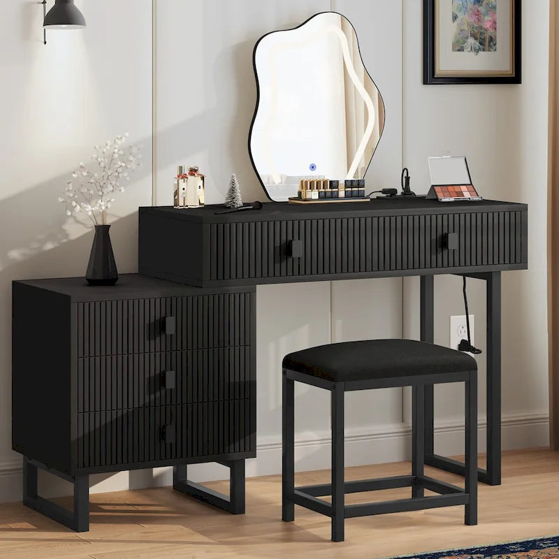 Moasis Expandable Cloud Vanity With Built-in Socket and Lighted Mirror - 49.90 H X 51.10 W X 15.70 D