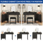 Moasis Expandable Cloud Vanity With Built-in Socket and Lighted Mirror - 49.90 H X 51.10 W X 15.70 D