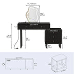 Moasis Expandable Cloud Vanity With Built-in Socket and Lighted Mirror - 49.90 H X 51.10 W X 15.70 D