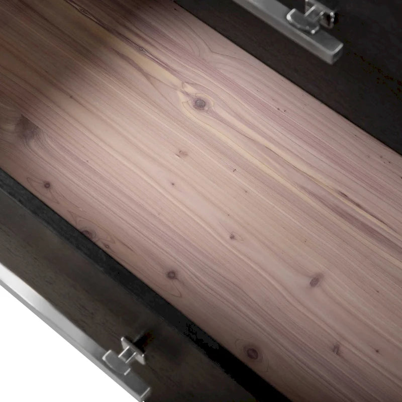 Furniture of America Alaric Modern Black Solid Wood 5-Drawer Storage Chest With Cedar-Lined Bottom Drawer