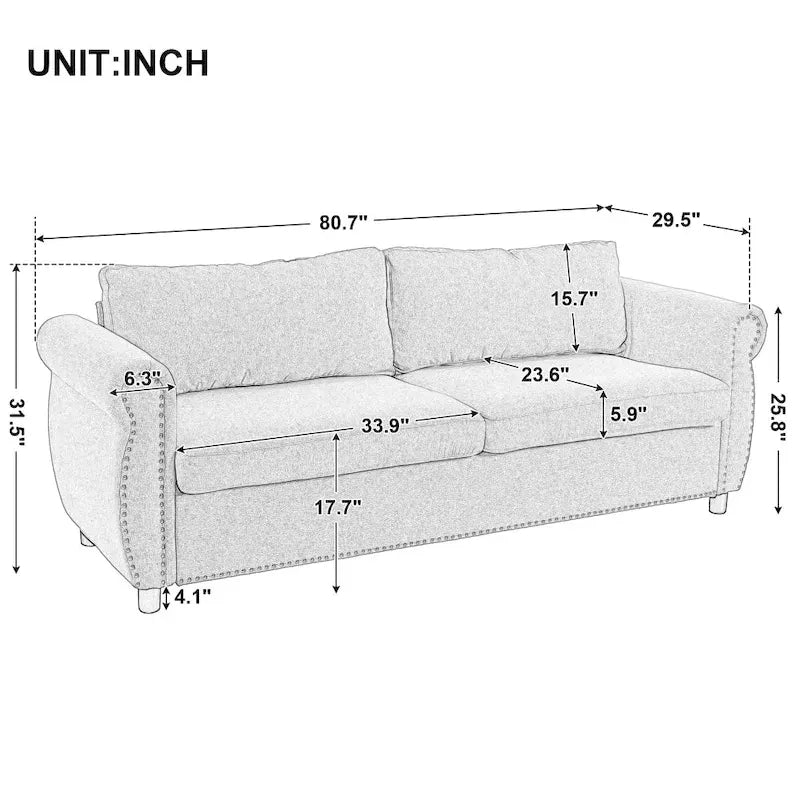 80.7 2-in-1 Sofa Bed Sleeper with Large Mattress