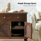 Georg Traditional 27Tall Rattan Nightstand with Adjustable Feet Set of 2 by HULALA HOME