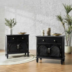 Georg Traditional 27Tall Rattan Nightstand with Adjustable Feet Set of 2 by HULALA HOME