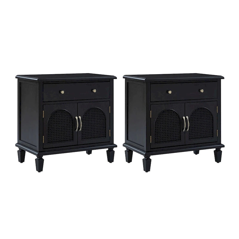 Georg Traditional 27Tall Rattan Nightstand with Adjustable Feet Set of 2 by HULALA HOME